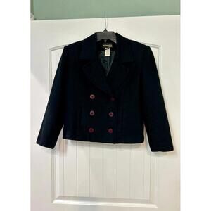 Requirements Petite Size 8 Cropped Wool Jacket 🖤 Double Breasted • Classic Vibe